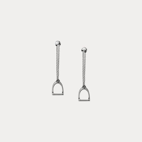 Sterling Silver Stirrup Chain Earrings - Ralph Lauren - Modalova