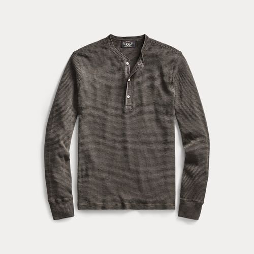 Waffle-Knit Cotton Henley - RRL - Modalova