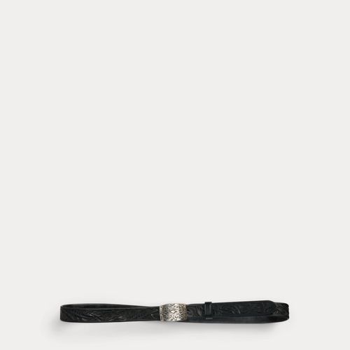 Hand-Tooled Leather Belt - RRL - Modalova