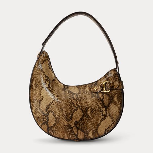 Python-Embossed Large Tasha Shoulder Bag - Lauren - Modalova
