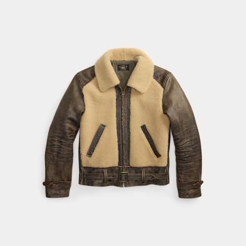 Shearling-Panel Leather Jacket - RRL - Modalova