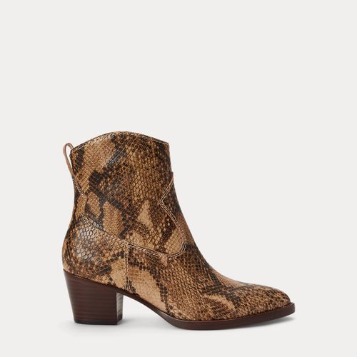 Harpher Python-Embossed Leather Bootie - Lauren - Modalova