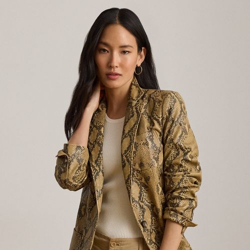 Python-Embossed Lambskin Blazer - Lauren - Modalova