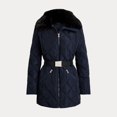 Faux Fur-Trim Diamond-Quilted Down Coat - Lauren - Modalova
