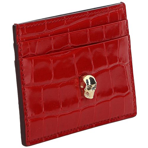 Women's genuine leather credit card case holder wallet skull - Alexander McQueen - Modalova