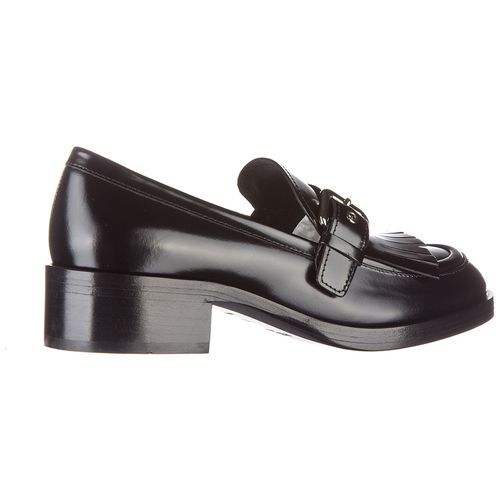 Women's leather loafers moccasins spazzolato fumè - Prada - Modalova