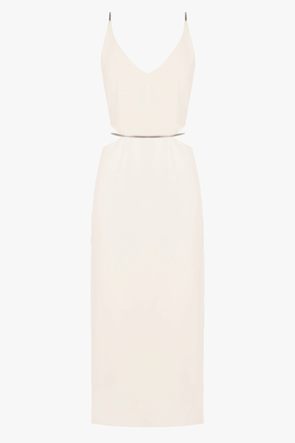 ALMA cream midi dress with flat snake chain braces - XS - Midi dresses - UNDRESS - Modalova