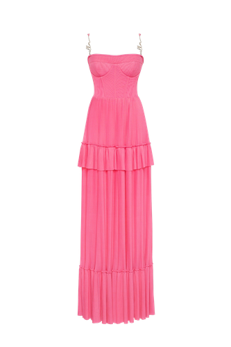 Barbie spaghetti strap pleated maxi dress, Garden of Eden - Milla - Modalova