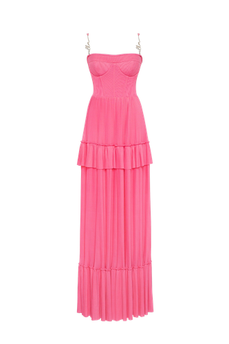 Barbie spaghetti strap pleated maxi dress, Garden of Eden - Milla - Modalova