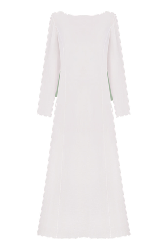 Semi-transparent dress with sleeves - Total White - Modalova