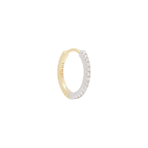 HOOP WHITE DIAMOND & YELLOW/WHITE GOLD - 11mm O-shaped - ENNUI - Modalova
