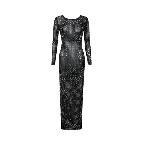 Black crystals mesh dress - Daniele Morena - Modalova