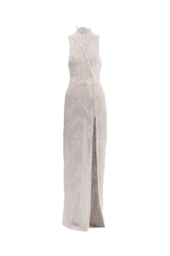 White lace button dress - Compte Spain - Modalova