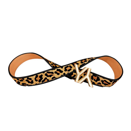 Monogram Buckle with belt calf hair leopard - YLIANA YEPEZ - Modalova