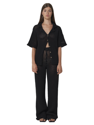 AMINA Open-knit cardigan black - Leap Concept - Modalova