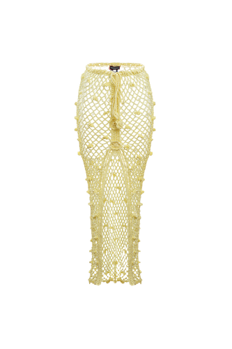 Yellow Handmade Crochet Skirt - ANDREEVA - Modalova