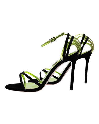 ASHLEY 100mm Sandals black / green metallic - SHAMA - Modalova