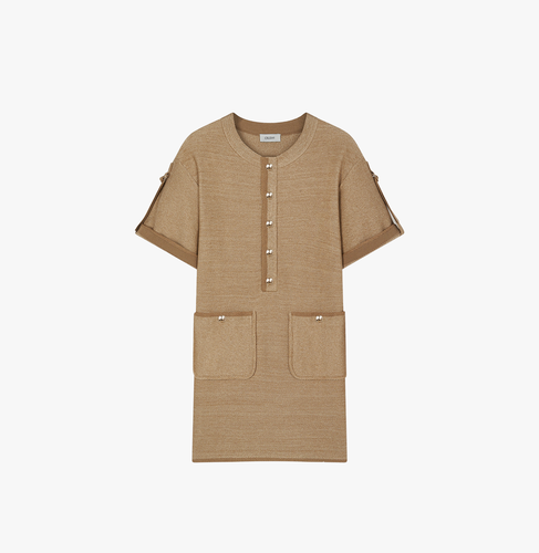 DENIM-LOOK CREWNECK DRESS - S - Mini dresses - CRUSH Collection - Modalova