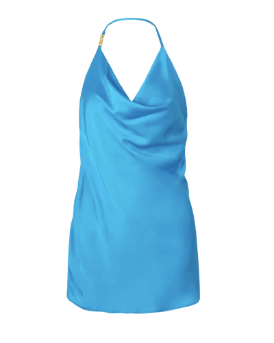 Grenada' Cowl Neck Mini Dress - Aqua - Cin Cin - Modalova