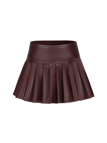 Mirabel Faux Leather Skirt (Brown) - Nana Jacqueline - Modalova