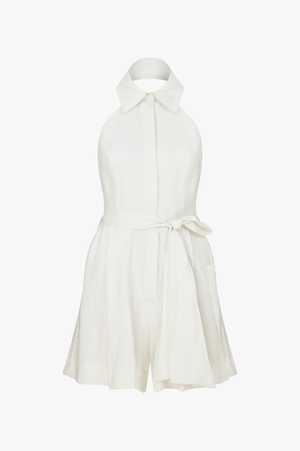 Mindy Linen Playsuit in Sand - L - Short jumpsuits - Nazli Ceren - Modalova