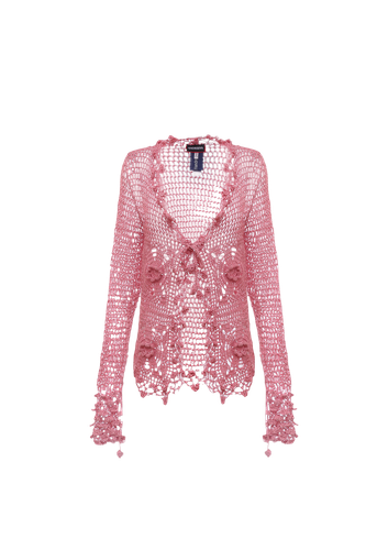 Dust Rose Handmade Crochet Shirt - ANDREEVA - Modalova