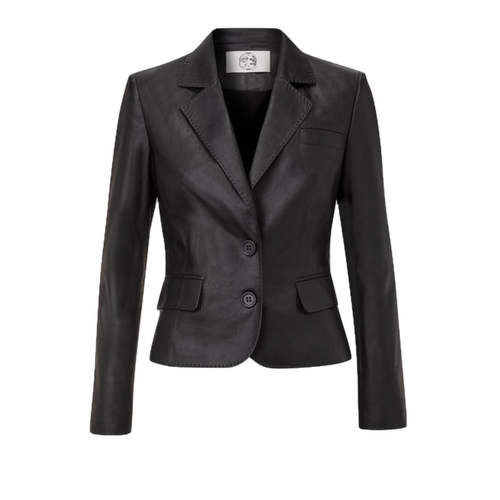 Alysum Black Faux Leather Tailored Jacket - Marei 1998 - Modalova
