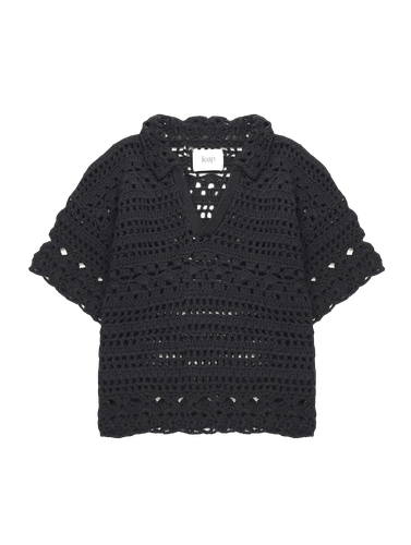 MIA Hand-crochet polo top black - Leap Concept - Modalova