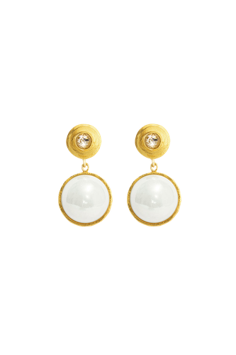 Pearl Gold Earring - Lora Istanbul - Modalova