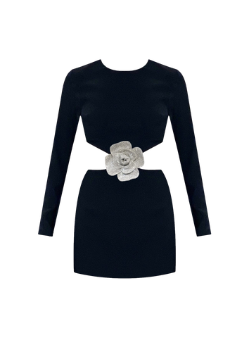 Marcella Rose Dress - Black - Gigii's - Modalova