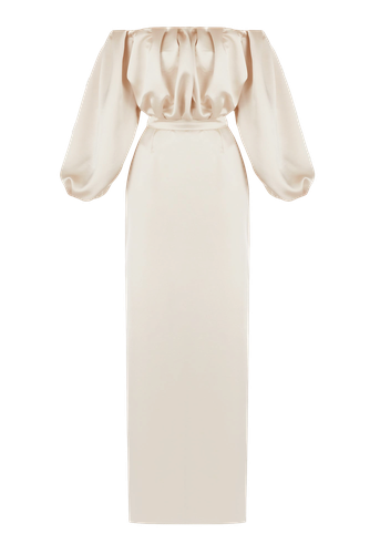 ALICE beige long off shoulder dress - UNDRESS - Modalova