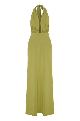 Ines Jersey Long Dress in Green Glow - Nazli Ceren - Modalova