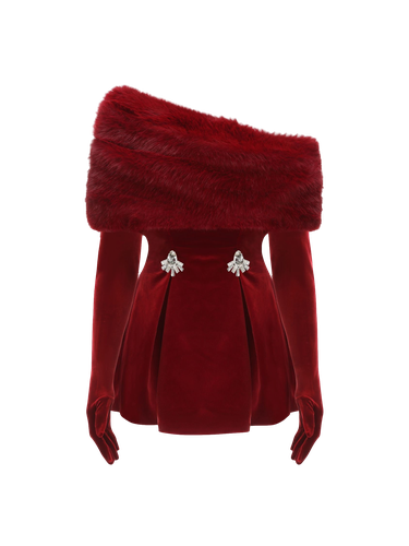 Simone Velvet Dress (Red) - Nana Jacqueline - Modalova