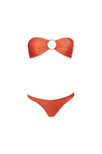 Ring Bikini in Shiny Orange - Top - Sara Cristina - Modalova