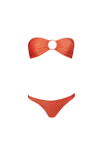 Ring Bikini in Shiny Orange - Top - Sara Cristina - Modalova