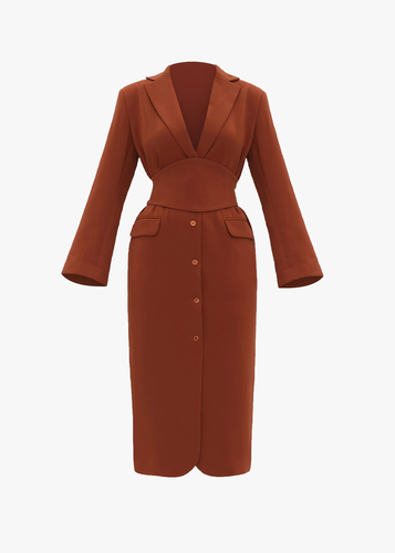 ZIA CORSET BLAZER DRESS - PUMPKIN - L - Midi dresses - Andrea Iyamah - Modalova