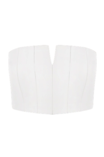 Leather Bustier Top - Total White - Modalova