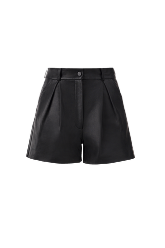 Leather shorts in black - Lita Couture - Modalova