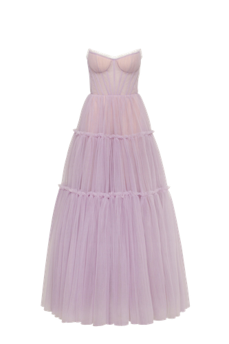 Lavender tulle maxi dress with ruffled skirt, Garden of Eden - Milla - Modalova