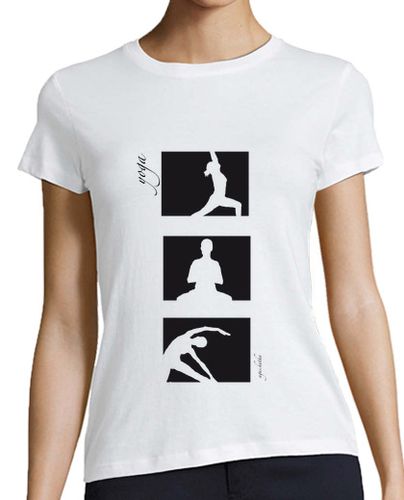 Camiseta mujer Yoga en tres Black - latostadora.com - Modalova