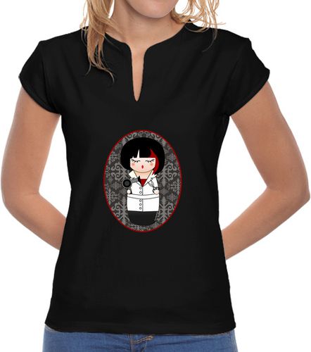 Camiseta Mujer Cuello Mao Camiseta cuello mao Kokeshi Peluquera laTostadora - latostadora.com - Modalova