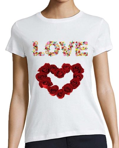 Camiseta mujer Love (Amor Rosas) laTostadora - latostadora.com - Modalova