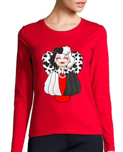 Camiseta mujer Camiseta manga larga Kokeshi Cruella de Vil laTostadora - latostadora.com - Modalova