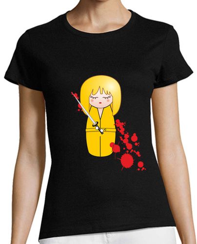 Camiseta mujer Camiseta amarilla Kokeshi Beatrix (Kill Bill) - latostadora.com - Modalova