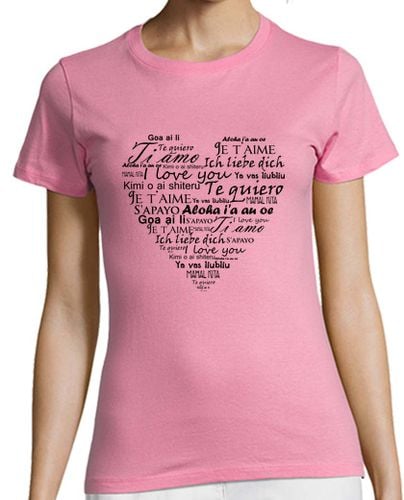 Camiseta Mujer Manga Corta Camiseta rosa Te quiero en varios idiomas laTostadora - latostadora.com - Modalova