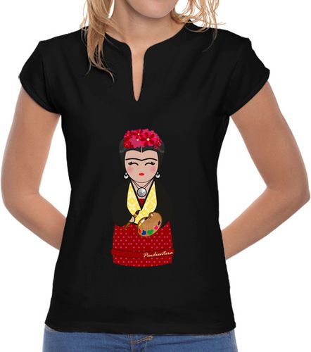 Camiseta mujer Camiseta cuello mao Kokeshi Frida Kahlo III - latostadora.com - Modalova