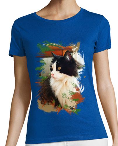 Camiseta mujer Gato pinceladas - latostadora.com - Modalova