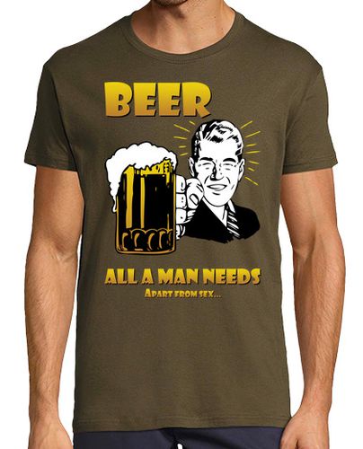 Camiseta Beer - All A Man Needs - latostadora.com - Modalova
