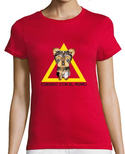 Camiseta Mujer Manga Corta Cuidado con el perro laTostadora - latostadora.com - Modalova