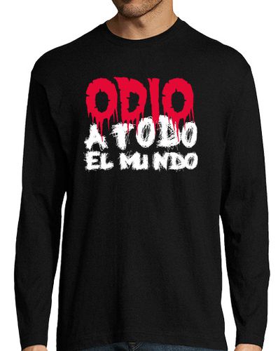 Camiseta Hombre Manga Larga Odio a todo el mundo laTostadora - latostadora.com - Modalova